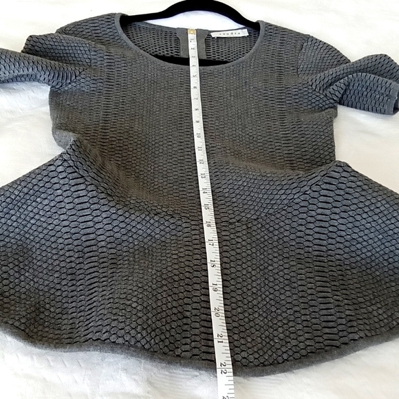 Sandro Textured Grey Peplum Top - Picture 6 of 11